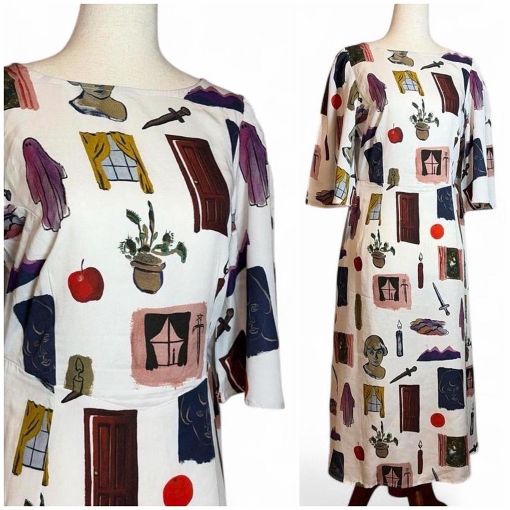 Samantha Pleet Dress in Dreaming Print. Size 4